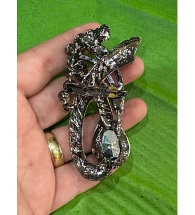 8X4 CM FÜME ZİRKON TAŞLI TASARIM KADIN BROŞ GİYİM AKSESUARI