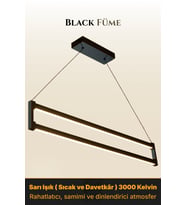 Orion Füme 6500K Lineer LED Sarkıt Avize – Kumandalı Dim Edilebilir – Aşağı Işık (Silver)