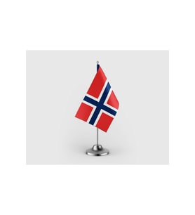 Norveç Devleti Tekli Saten Masa Bayrağı Seti