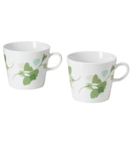 IKEA STILENLIG beyaz-yeşil 33 cl kupa seti 2 adet