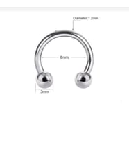 Cerrahi Çelik Ucu Toplu Burun Piercingi 8 mm Silver Renk (Beyaz - Gümüş)