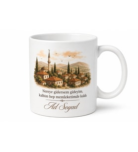 Memleketinden Kopamayanlara Özel Kupa Bardak Hediye Porselen Mug