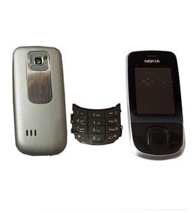 Nokia 3600s Kapak Nokia 3600 Slide uyumlu Gri Renk Ön Kapak Arka Kapak Tuş Takımı