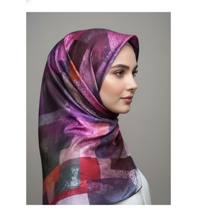 Trend Dijital Baskı Batik Dikdörtgen Desenli Royan Eşarp Desen 4 Renk 7