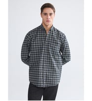 LCWAIKIKI Classic Haki Regular Fit Uzun Kollu Ekose Gabardin Erkek Gömlek