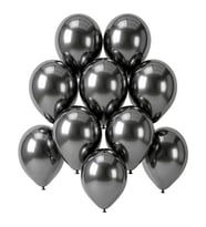 Koyu Gümüş Renk Lateks krom Balon (15 cm) - 10 Adet