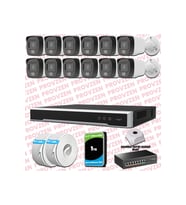 Provzen Hikvision 12 Kameralı IP Full HD Renkli Güvenlik Kamerası Mikrofonlu