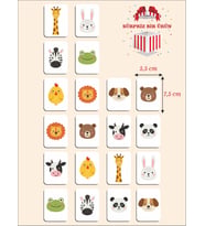 Zeka Kartları Ahşap Eğitici Hafıza Eşleştirme Oyunu Sevimli Hayvanlar Eğitici Puzzle Oyuncak Kart Oyunu (8 x 10 CM)