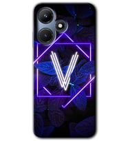 İnfinix Hot 30i Kılıf HD Desen Baskılı Kılıf - Dark Neon Yaprak V Harfi