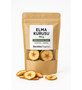 BlackSea Organics – Doğal Atıştırmalık  Dağ Elması Kurusu, Katkısız & Şeker İlavesiz – 2025 Yeni Mahsül (100 g)