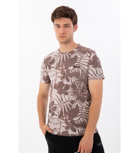 Maraton Regular Erkek Bisiklet Yaka Kahverengi T-shirt