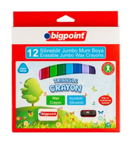 Bigpoint Wax Crayon Silinebilir Jumbo Mum Boya 12 Renk