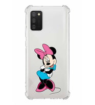 Samsung Galaxy A02s  Köşe Korumalı Antişok Kapak Minnie Mouse Tasarımlı Şeffaf  Kılıf