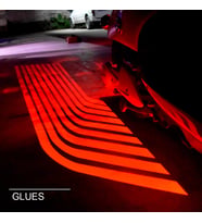 Pazariz Araba motosiklet melek kanatları LED projeksiyon lambası lazer karşılama ışığı Kırmızı