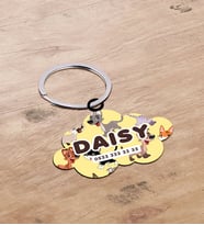 BK Gift Evcil Dostlara Özel İsimli Bulut  Şeklinde Ahşap Pet Tasma Künyesi - Model 2