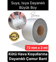 72 mm x 2 mt Su Geçirmez Sızdırmaz Çatı Boru Dayanıklı Çamur Sakız Bant Alüminyum Tamir Bandı