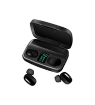 Vestel Venüs E5 E3 Uyumlu A10s True Kablosuz Kulaklık Dijital Göstergeli Powerbankli Bluetooth Kulaklık 5.0 (Siyah)