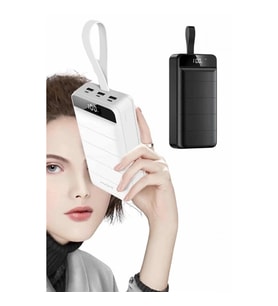 Mey İthalat® 50.000 Mah Powerbank Turbo Hızlı Led Göstergeli Android İOS Uyumlu Taşınabilir Askılı