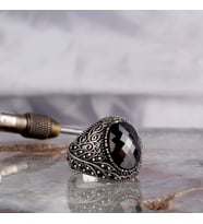 OVAL MODEL 925 AYAR GÜMÜŞ ZİRKON TAŞLI ERKEK YÜZÜK