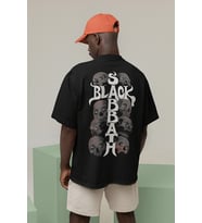 Tasarım Baskılı Müzik Grubu Baskılı Unisex Oversize Black Sabbath Tişört