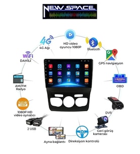 CİTROEN C4 Uyumlu ANDROİD 4GB RAM 64GB ROM 8 ÇEKİRDEK CARPLAY MULTİMEDYA