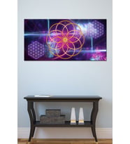 Yaşam Çiçeği Kutsal Geometri Sri Yantra Kanvas Tablo (8 Farklı Ölçü)