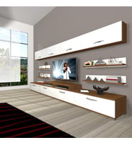 Decoraktiv Ekoflex 360Y Slm Tv Ünitesi Tv Sehpası - Ceviz Beyaz (Beyaz - Kahverengi)