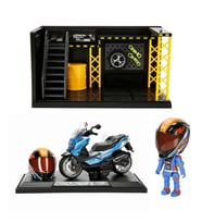 Nessiworld 1:12 Sesli ve Işıklı Motosiklet ve Tamir Atölyesi Seti