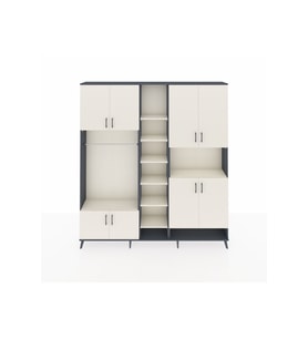 Arges Gardrop 18 Raflı 8 Kapaklı Tek Askılı 220x30x243 Antrasit-Aytaşı