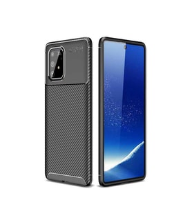 Samsung Galaxy A91 (S10 Lite) Kılıf Karbon Silikon Case (Siyah)