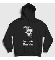 Presmono Unisex Siyah Godfather Jose Mourinho Kapüşonlu Sweatshirt 429907tt