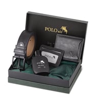 Polo Air Kutulu Erkek Parfüm Kemer Cüzdan Kartlık Seti PM-08 (Siyah)