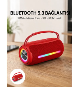 RGB Işıklı Taşınabilir Hoparlör – Çoklu Bağlantı Desteği