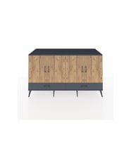 Kronos Konsol 6 Raflı 2 Çekmeceli 4 Kapaklı 176x59x99 Antrasit-Çam/Antrasit