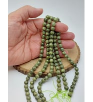 Peridot (Zebercet) Taşı Parlak Yosun Yeşili Dizi 8mm (62252)