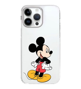 Apple iPhone 14 Pro Uyumlu Kapak Mickey Mouse Tasarımlı Şeffaf Silikon Kılıf