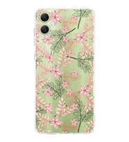 PrintiFy Samsung A06 Uyumlu Kamera Korumalı Floral Kırmızı Tasarımlı Şeffaf Silikon Kılıf