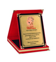Kişiye Özel Felsefe Öğretmeni Tasarımlı Kadife Plaket