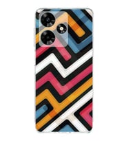 PrintiFy İnfinix Hot 30 Uyumlu Kamera Korumalı Labirent Grafiti Tasarımlı Şeffaf Silikon Kılıf