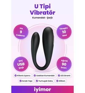 10 Titreşim Modlu 9 Hız Ayarlı LED Ekran Kumandalı Şarjlı U Tipi Çift Vibratörü – iyimor
