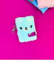 Mini Peluş Kapak Defter (Mavi)