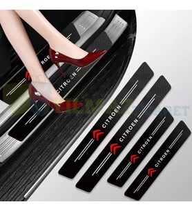 Citroen Logo Karbon Kapı Eşiği Oto Sticker Etiket Yapıştırma Çıkartma 4 Parça