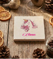 Kişiye Özel Unicorn Bardak Altlığı Doğum Günü Hediyesi (Krem)