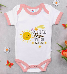 BK Kids Kişiye Özel Pembe Bebek Body Zıbın - Model 58