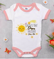 BK Kids Kişiye Özel Pembe Bebek Body Zıbın - Model 58