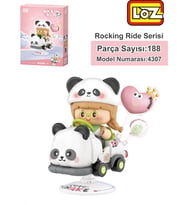 LOZ Sallanan Araba Serisi: Panda Süren Kız 188 Parça Mikro Bloklar 14+ Yaş Lunapark Maketi