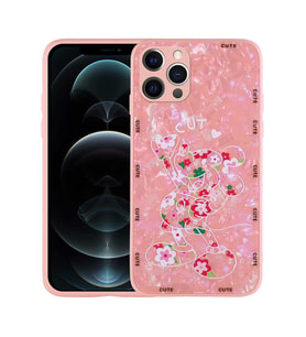 Apple iPhone 12 Pro Max Kılıf Desenli Sert Silikon Zore Mumila Kılıf Pink Mouse
