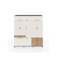 Kronos Dolap 8 Raflı 4 Çekmeceli 3 Askılı 220x59x243 Antrasit-Aytaşı/Çam