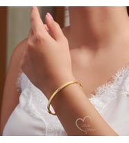 GREEK DESEN KELEPÇE BİLEKLİK GOLD VE GÜMÜŞ RENK 925 AYAR GÜMÜŞ BİLEKLİK (Gold)