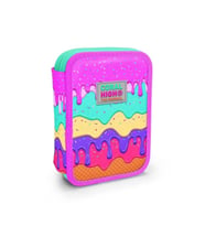 CORAL HIGH KIDS 11131 PEMBE RENGARENK DONDURMA DESENLİ ÇİFT KATLI KALEM ÇANTASI